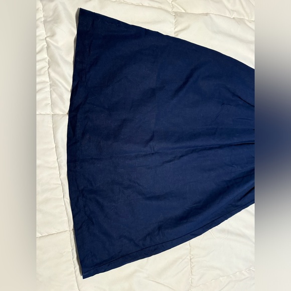 Sezane Navy Smocked Linen Blend Dress size 38 (6) - Picture 6 of 15